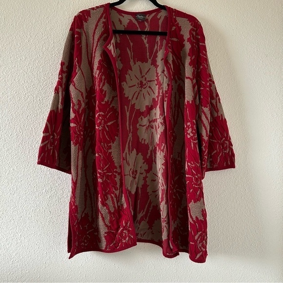 Travelers Collection by Chico Open Front Floral Cardigan M-L - Picture 1 of 11